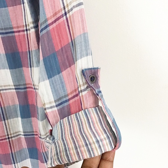 Anthropologie Holding Horses Pink Plaid POP Over - Picture 4 of 7